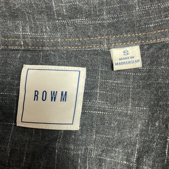 ROWM Men’s Dark Gray Flannel Button Down Shirt Small - Picture 3 of 5